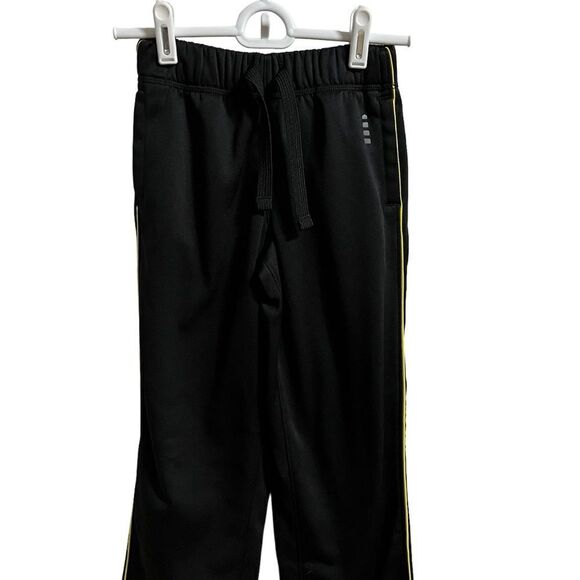 Lands End size 7 youth boys black with yellow stripe pants. - Picture 1 of 4